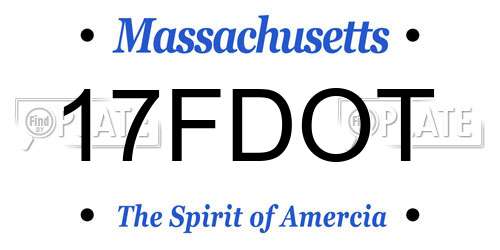 17FDOT Massachusetts License Plate