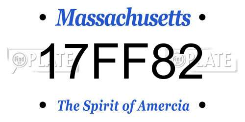 17FF82 Massachusetts License Plate
