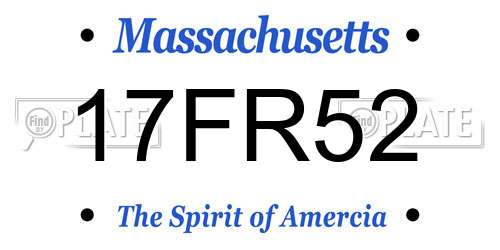17FR52 Massachusetts License Plate