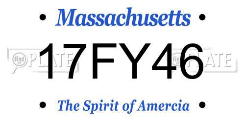 17FY46 Massachusetts License Plate