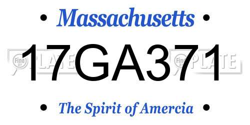17GA371 Massachusetts License Plate