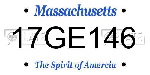 17GE146 Massachusetts License Plate