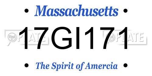 17GI171 Massachusetts License Plate