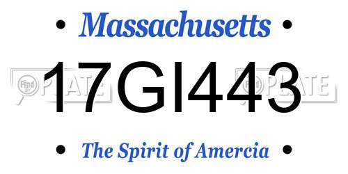 17GI443 Massachusetts License Plate