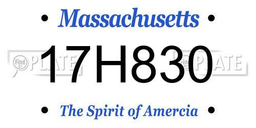 17H830 Massachusetts License Plate
