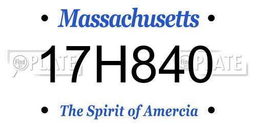 17H840 Massachusetts License Plate