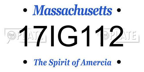 17IG112 Massachusetts License Plate