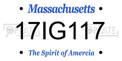 17IG117 Massachusetts License Plate