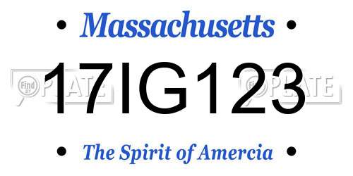 17IG123 Massachusetts License Plate