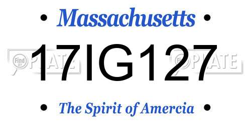 17IG127 Massachusetts License Plate