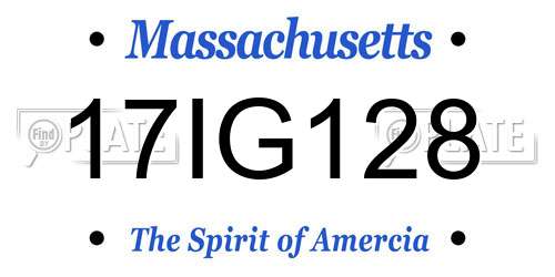 17IG128 Massachusetts License Plate