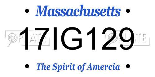 17IG129 Massachusetts License Plate