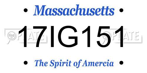 17IG151 Massachusetts License Plate