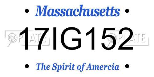 17IG152 Massachusetts License Plate