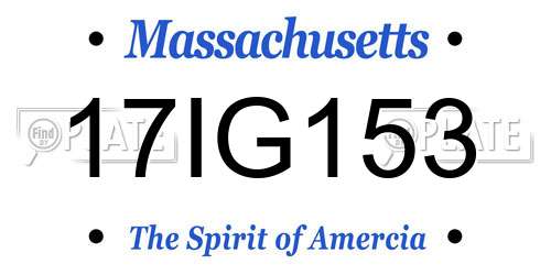 17IG153 Massachusetts License Plate