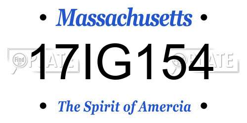 17IG154 Massachusetts License Plate