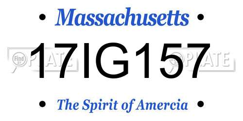17IG157 Massachusetts License Plate