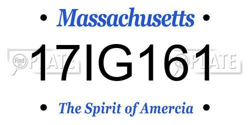17IG161 Massachusetts License Plate