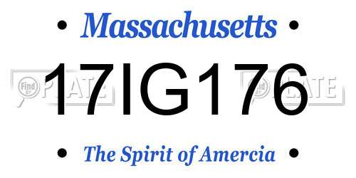 17IG176 Massachusetts License Plate