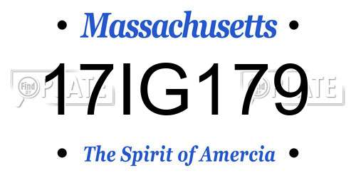 17IG179 Massachusetts License Plate