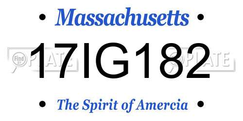 17IG182 Massachusetts License Plate