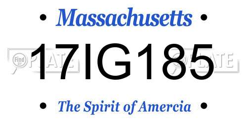 17IG185 Massachusetts License Plate
