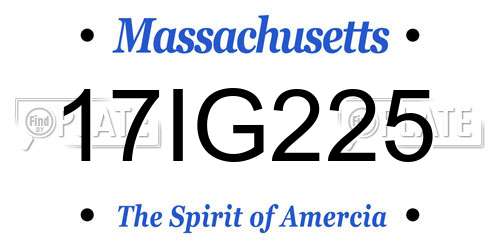 17IG225 Massachusetts License Plate