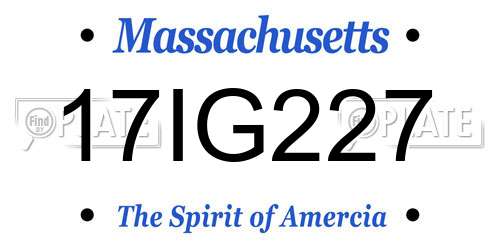 17IG227 Massachusetts License Plate