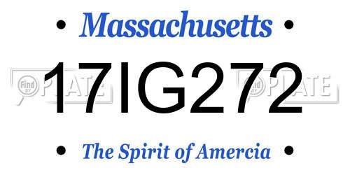 17IG272 Massachusetts License Plate