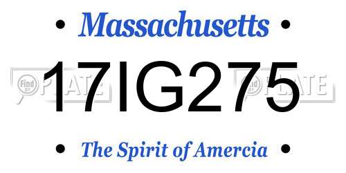 17IG275 Massachusetts License Plate