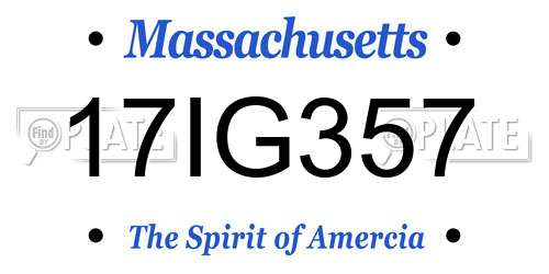 17IG357 Massachusetts License Plate