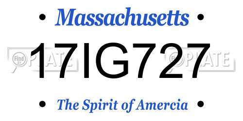 17IG727 Massachusetts License Plate