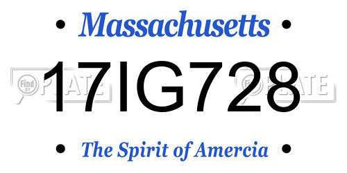 17IG728 Massachusetts License Plate