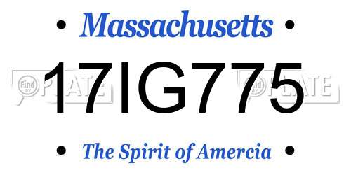17IG775 Massachusetts License Plate