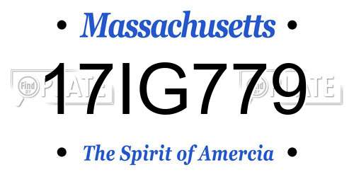 17IG779 Massachusetts License Plate