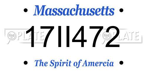 17II472 Massachusetts License Plate