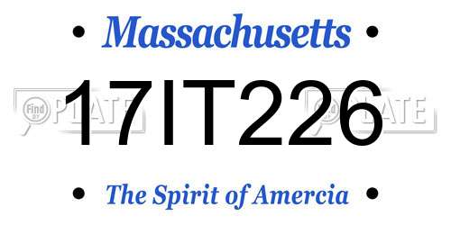 17IT226 Massachusetts License Plate