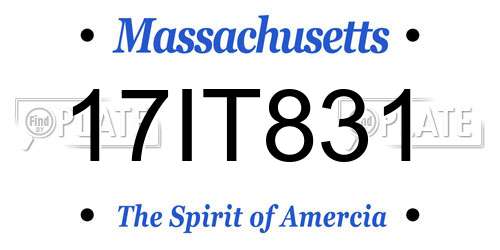 17IT831 Massachusetts License Plate