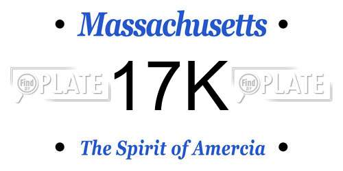 17K Massachusetts License Plate