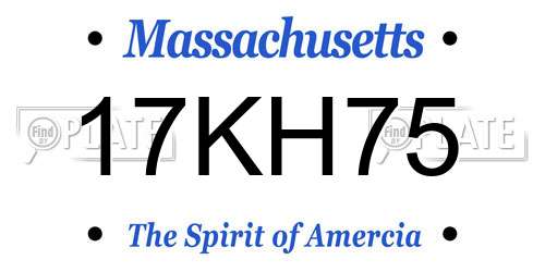 17KH75 Massachusetts License Plate