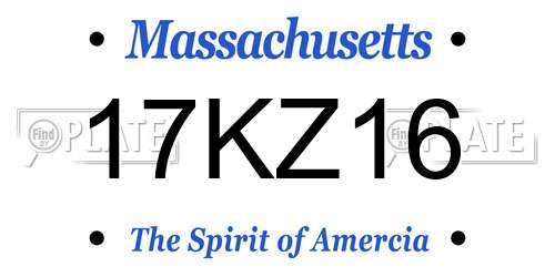 17KZ16 Massachusetts License Plate