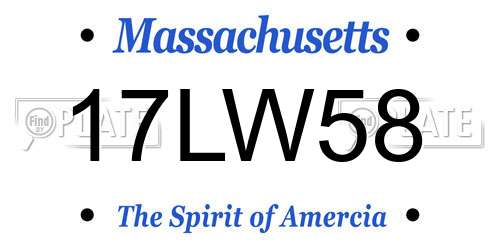 17LW58 Massachusetts License Plate