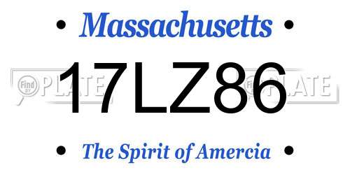 17LZ86 Massachusetts License Plate