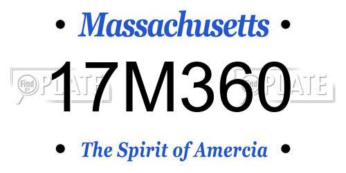 17M360 Massachusetts License Plate