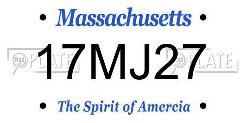 17MJ27 Massachusetts License Plate