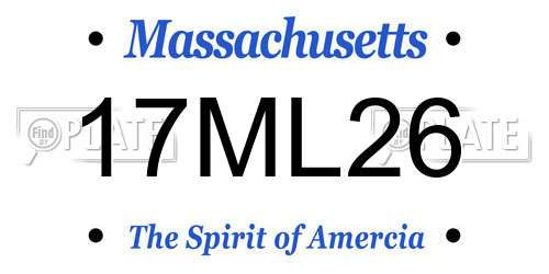 17ML26 Massachusetts License Plate