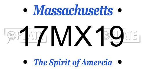 17MX19 Massachusetts License Plate