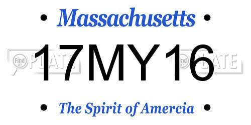 17MY16 Massachusetts License Plate