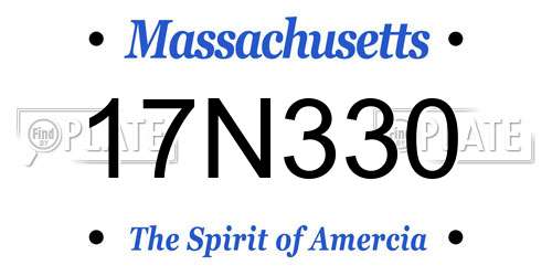17N330 Massachusetts License Plate