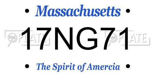 17NG71 Massachusetts License Plate